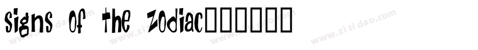 signs of the zodiac字体转换
